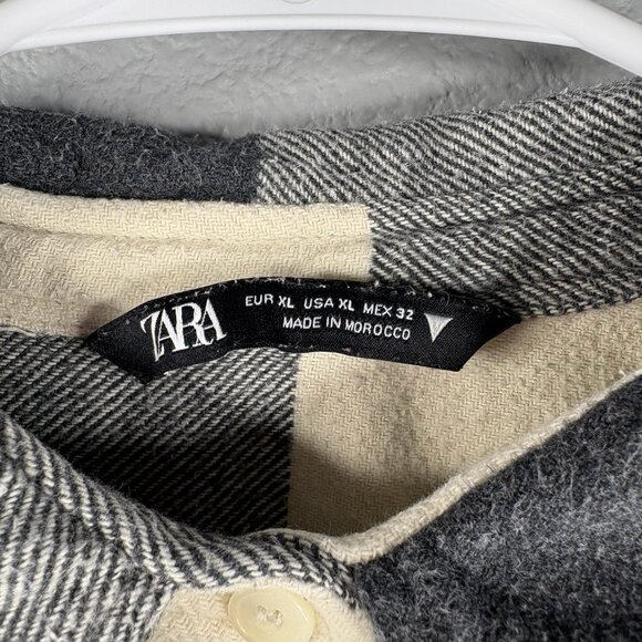 ZARA Black & White Flannel Shirt - Picture 2 of 6
